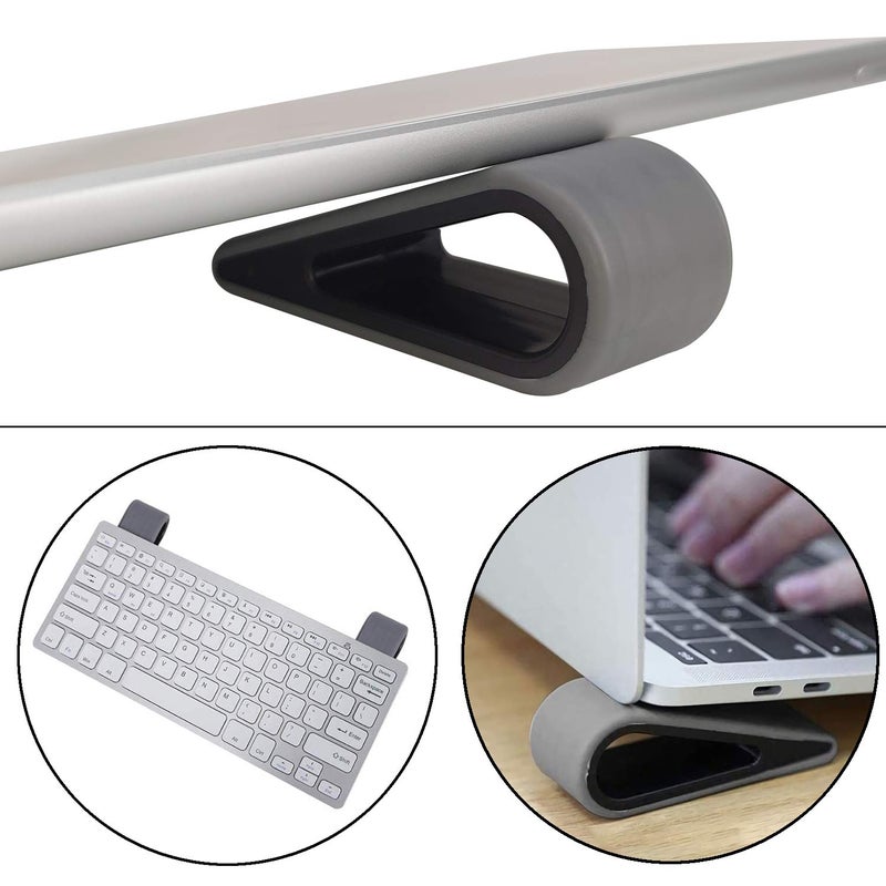 Yeebline Laptop Notebook Holder, Yeebline Universal 4-Pack Anti-Slip Durable Silicone Tilting Wedge Riser for Desk, Ultra Compact Portable Ventilated Stand and Elevated Feet for Tablet Keyboard - Image 4